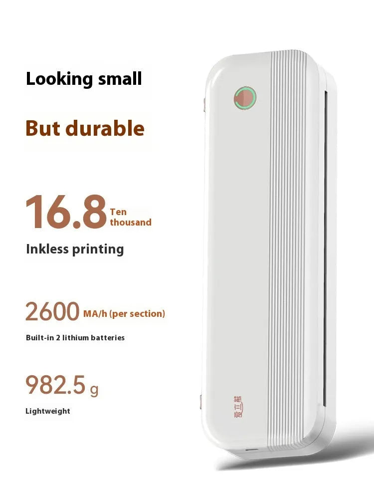 Ailixiong P40 portable thermal printer in Tiffany Blue or White colour with USB port for A4 document printing