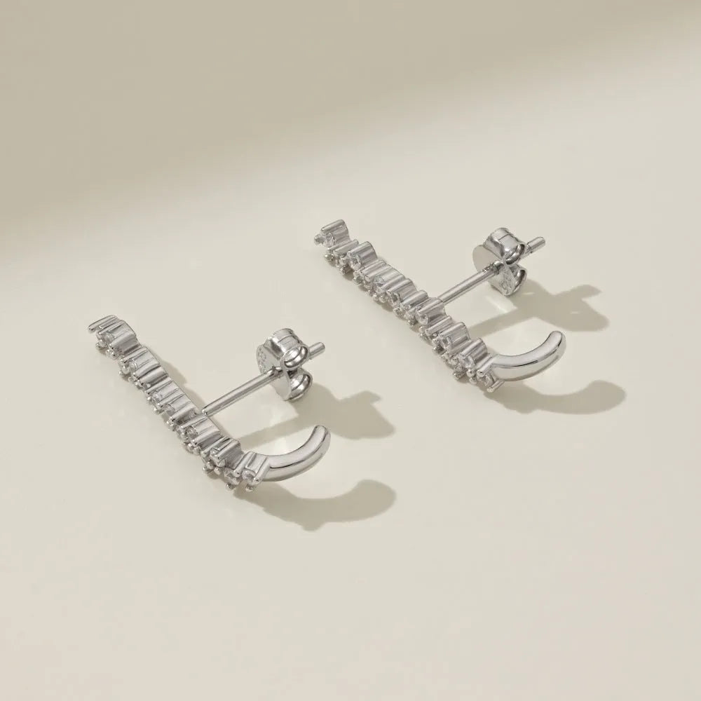925 silver earrings for women with electroplated finish, 3.8 x 22mm, two colour options DY1D0375SGWH DY1D0375SWWH