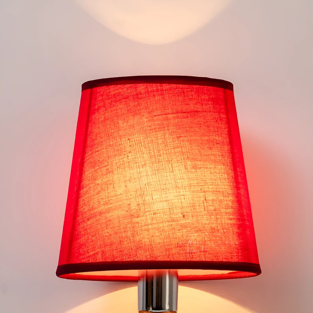 Modern minimalist fabric lampshade in a choice of colours on a simple lamp base