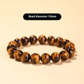 Ethnic tigereye single circle Buddha rosary bracelet showing bead details and spiritual design