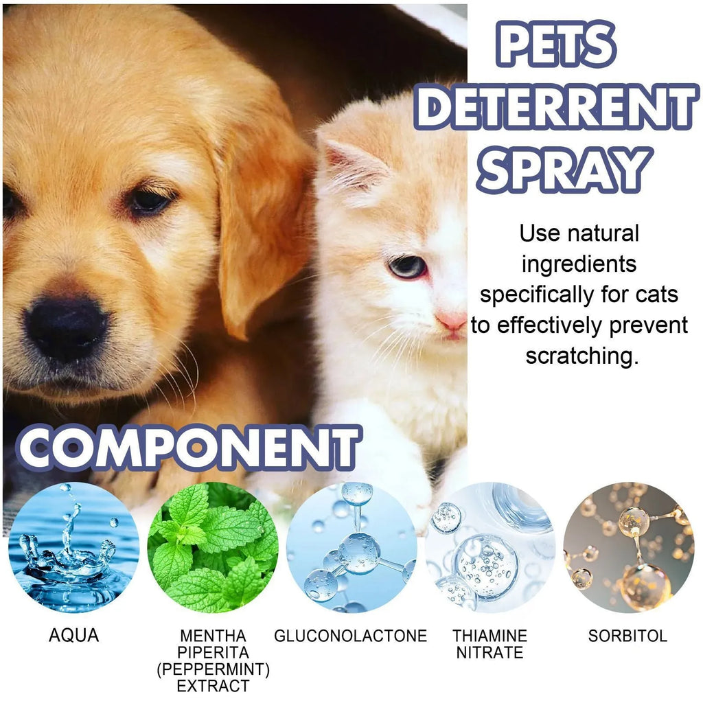 50ml pet repellent spray bottle for deterring scratching of furniture and doors