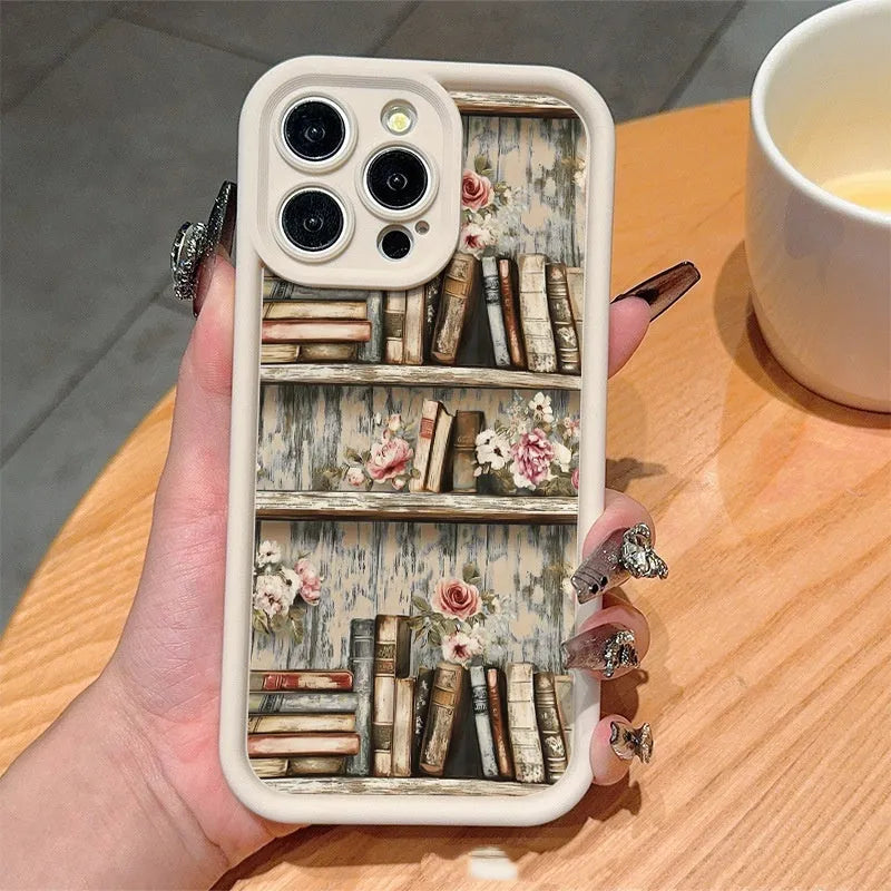 New Art Flower Book TPU soft phone case for iPhone with flower design in multiple colours