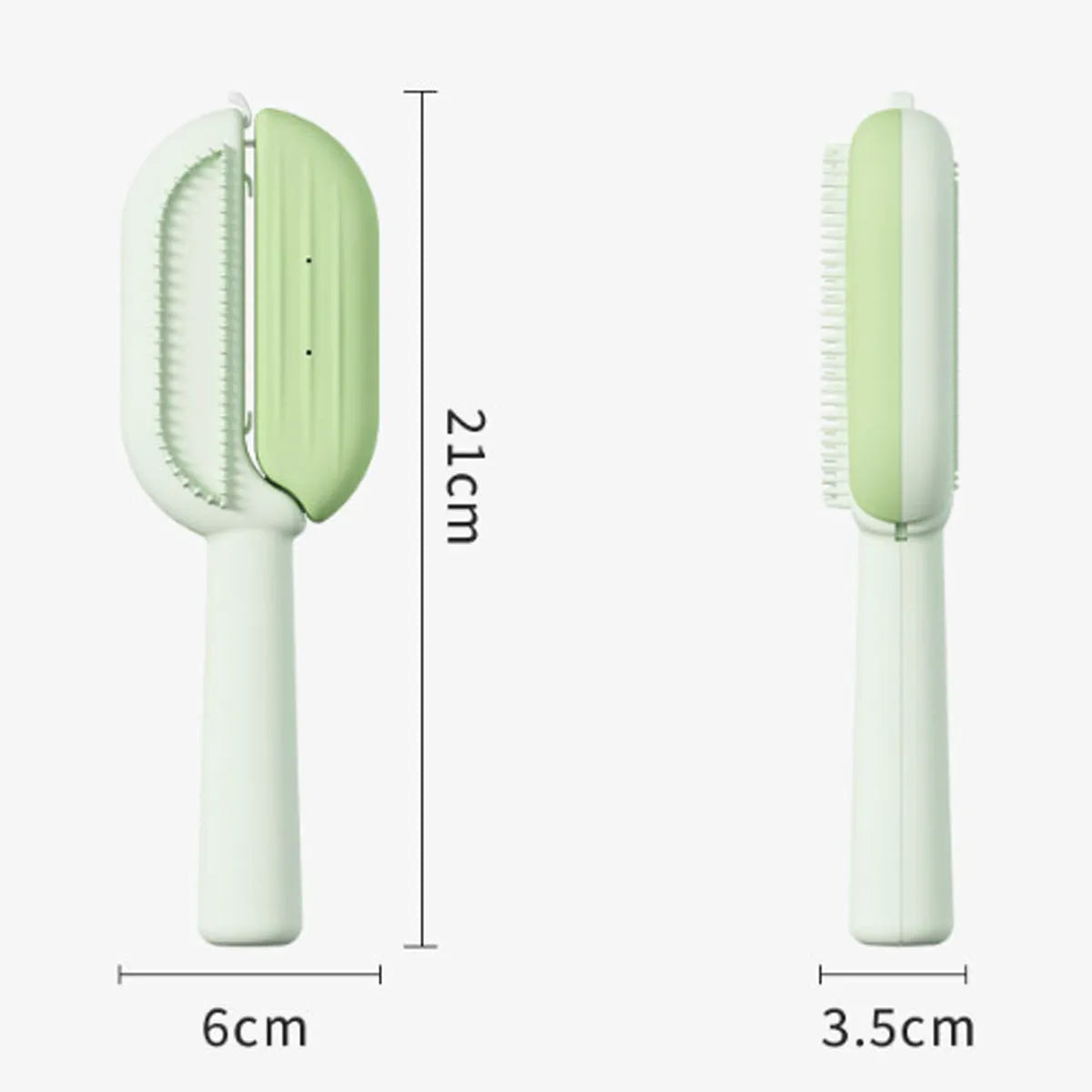 Blue pet grooming comb with water tank system for controlling floating hair