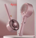 Ceramic white pet grooming brush with steam function, UV-C light, and self-cleaning hair removal