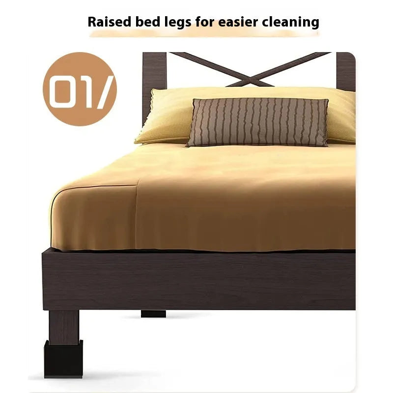 Four black plastic thickened foot mats for bed legs and sofa feet