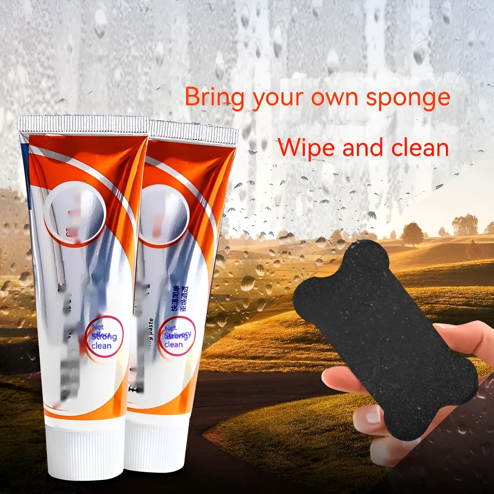 65ml white car windshield scavenging agent descaling cleaning paste in 13.2cm container