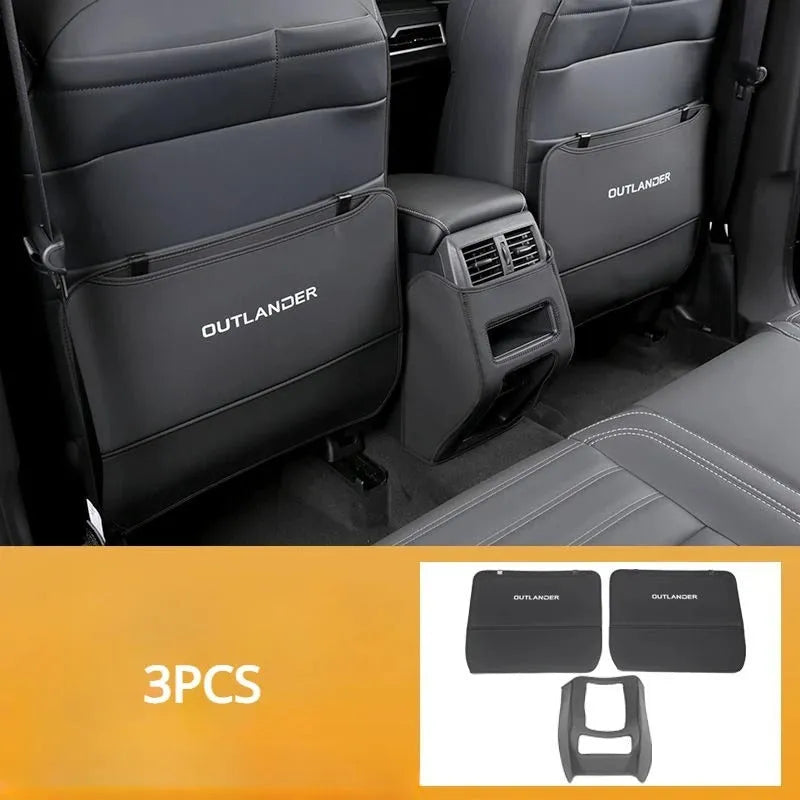 Set of three leather anti-kick pads for 2023 Outlander seat armrest and door card protection.