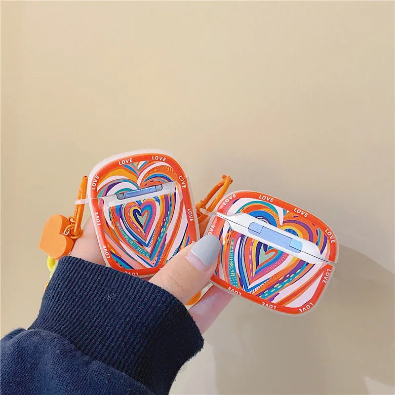 Graffiti love doodle heart silicone case for AirPods 1/2/3 and Pro back cover