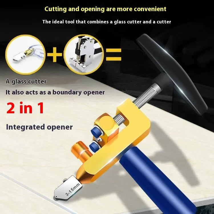 2-in-1 roller glass cutter gold knife luxury suit with hard alloy wheel for cutting glass and ceramic tiles
