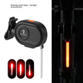 Bicycle tail light showing blue running waterfall light effect on a black background