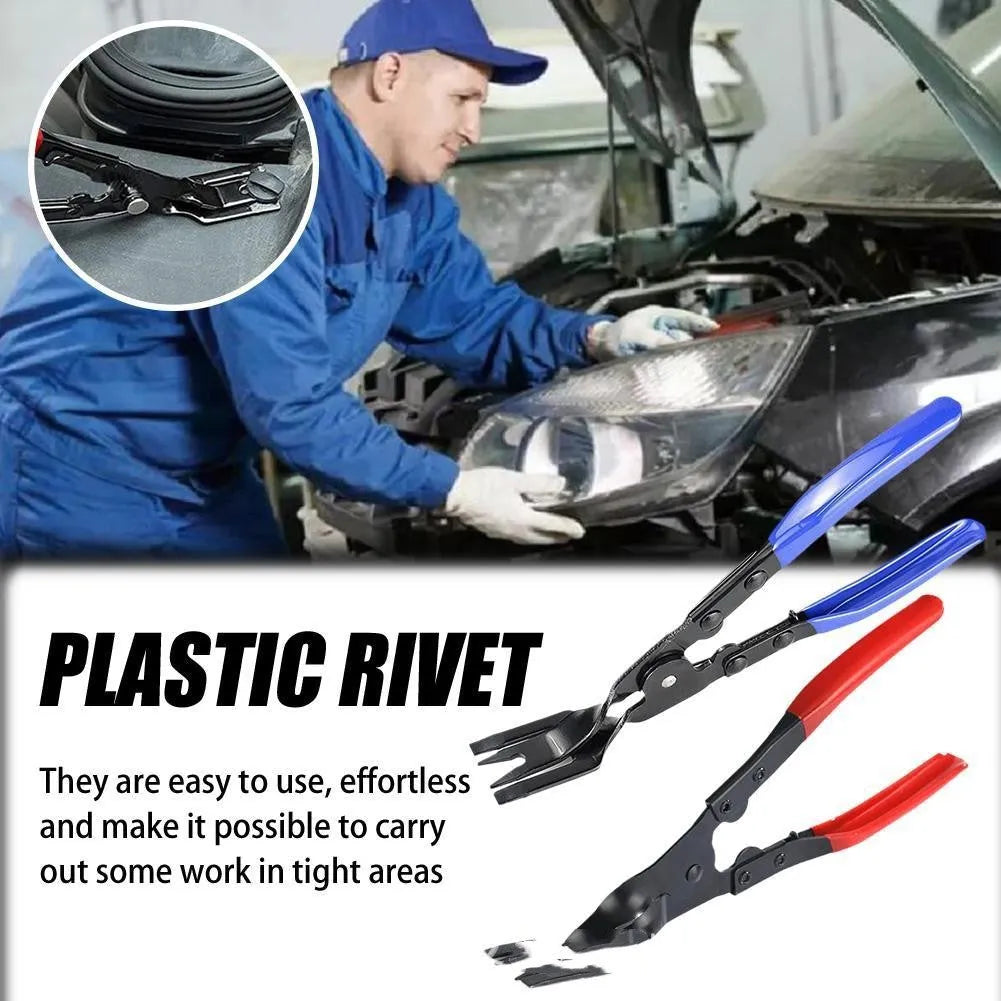 Blue automotive door panel removal pliers with 240mm forged steel construction