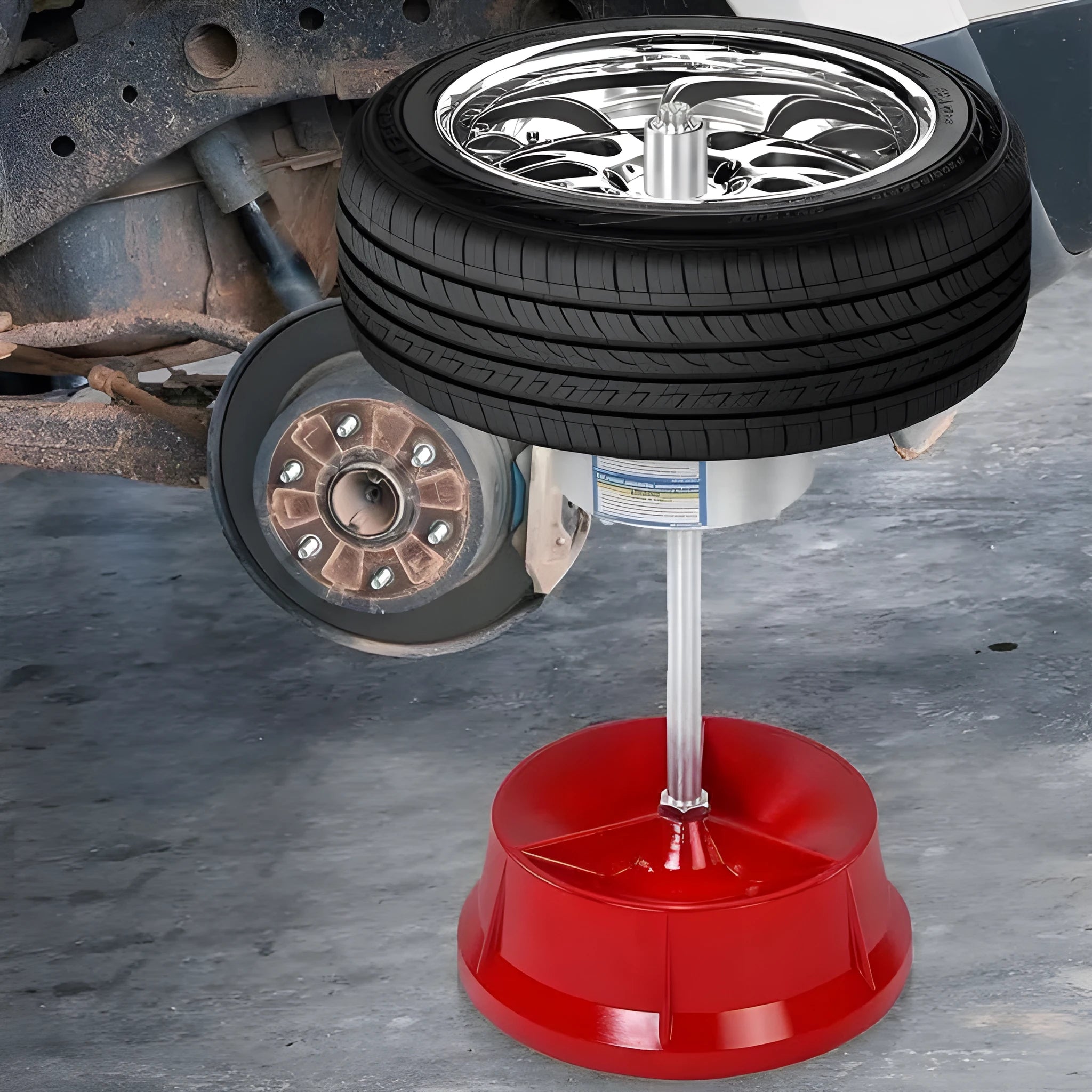 Portable aluminium hub balancer with bull's eye level on enamel base