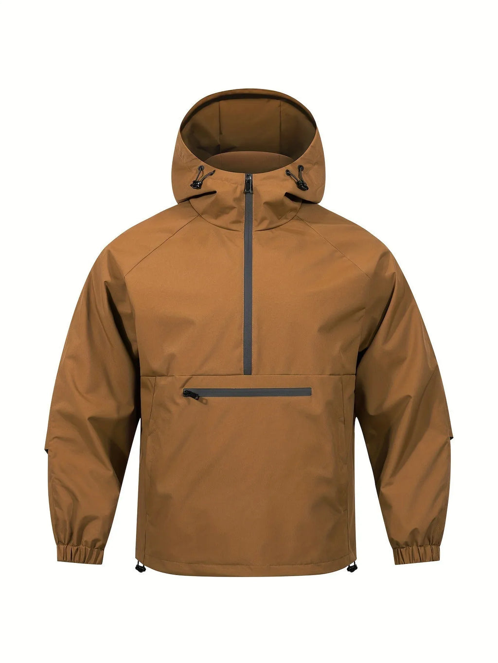 Men's Korean-style loose corduroy half-zip hooded sweater jacket in multiple colours