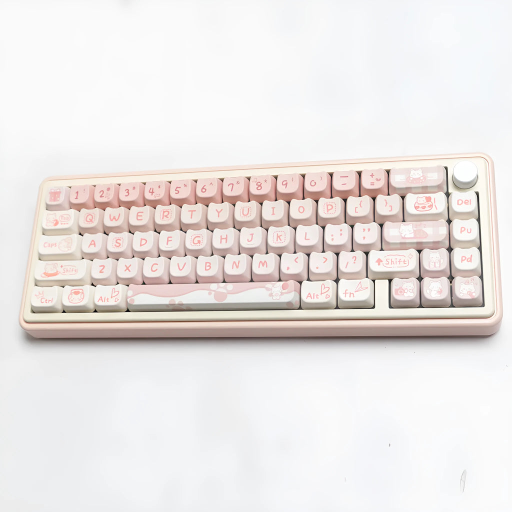 Full set of PBT sublimation keycaps for mechanical keyboards arranged in rows