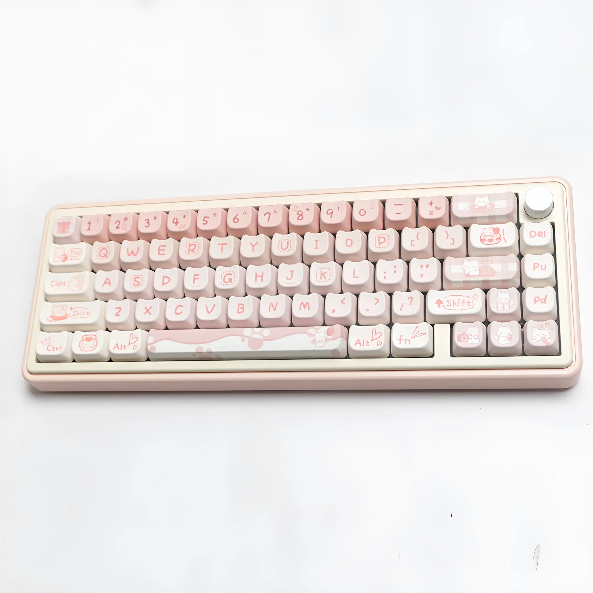 Full set of PBT sublimation keycaps for mechanical keyboards arranged in rows