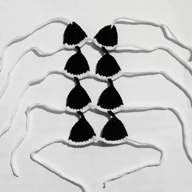 Cat wearing sweet style bra and bikini costume in choice of five colours for Halloween or festival dress-up
