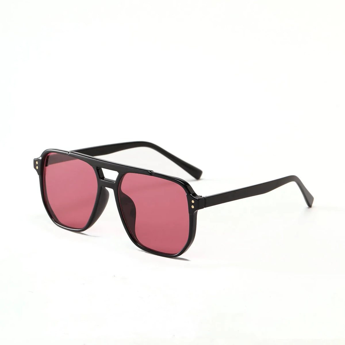 Women's square double beam sunglasses with UV400 protection in six colour options
