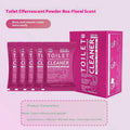 Toilet bubble descaling powder in blue ocean or pink floral fragrance, available in 240g bag or 5x40g sachet box