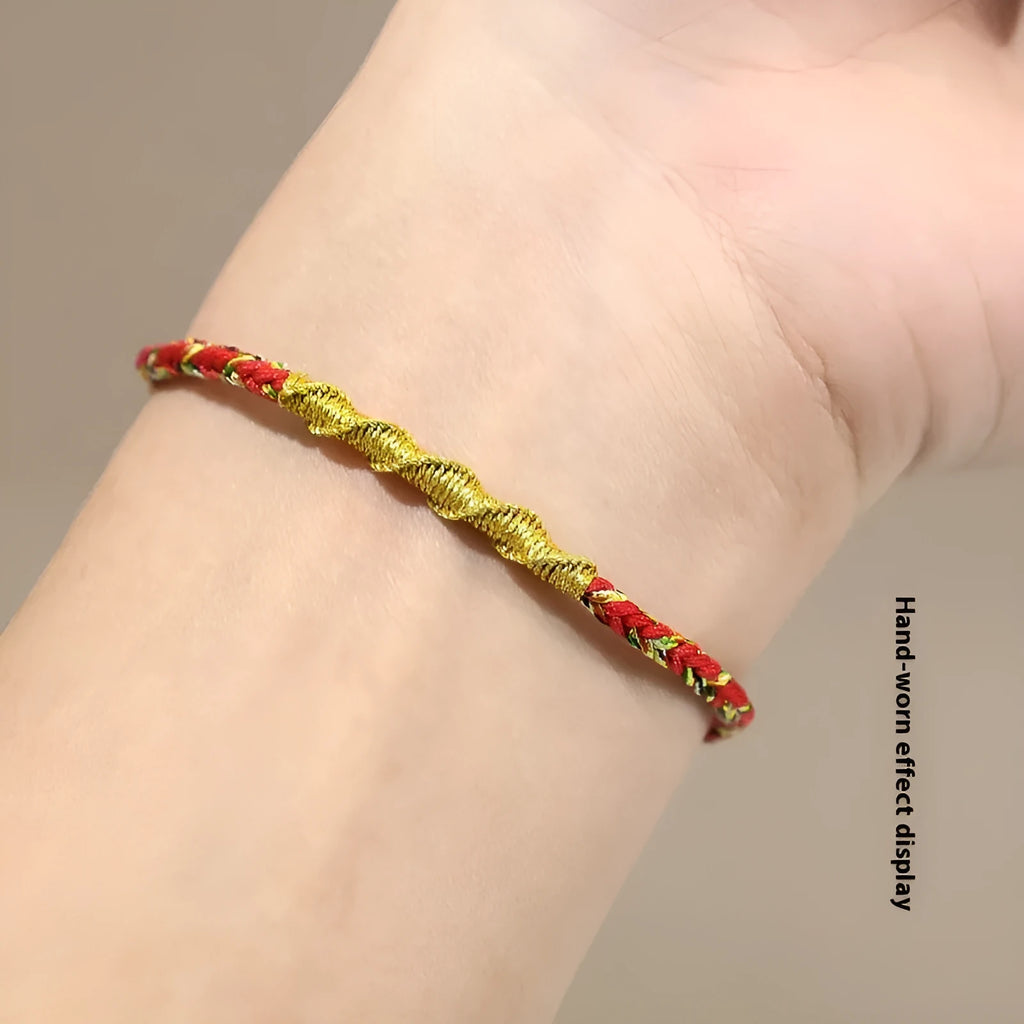 Adjustable eight-strand woven colourful guardian strap bracelet in flexible wire with Chinese zodiac colours