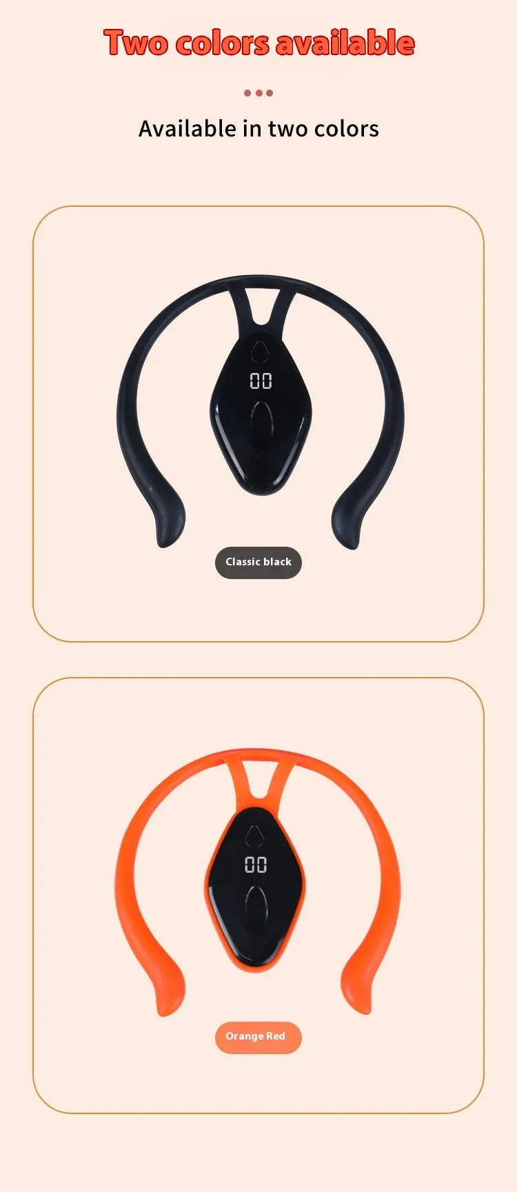 Children's smart LCD posture corrector with vibration reminder in black and orange, ergonomic design for invisible wearing