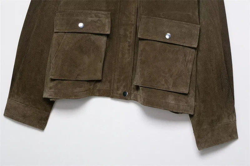 Women's PU leather jacket in regular fit with Asian sizing options