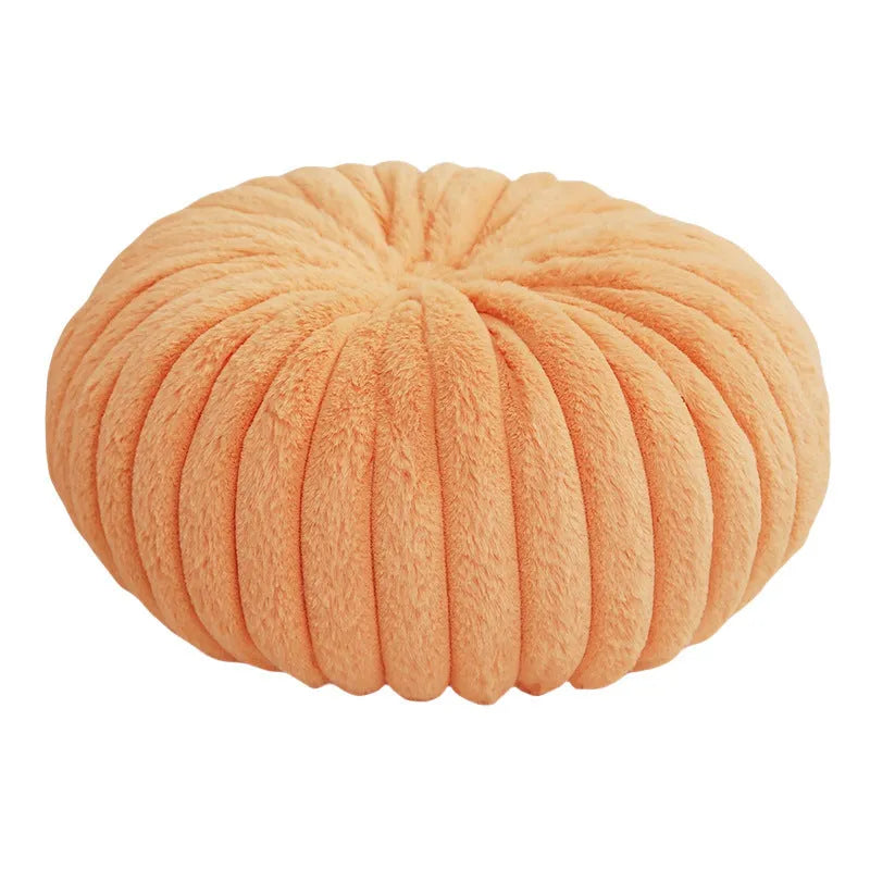 Pumpkin sofa lazy stool seat cushion in khaki colour, 35x35x15cm, PP cotton fill, short plush fabric