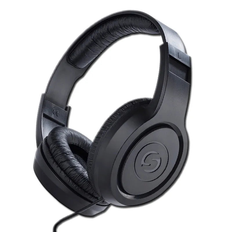 Fully enclosed monitoring earphones headworn over-ear black wired industrial style headphones