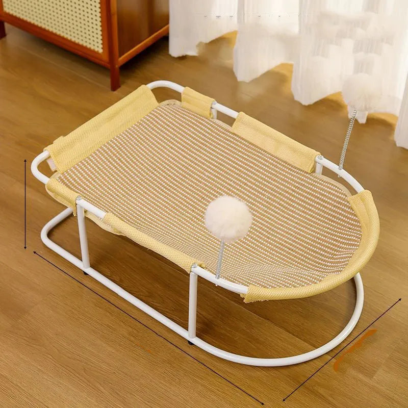 Large grey fabric cat kennel pet bed with breathable construction