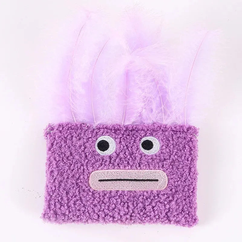 Big mouth explosion head shaped catnip plush toy in assorted colours
