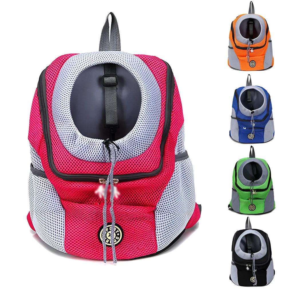 Oxford pet carrier shoulder bag with plaid pattern and breathable mesh in green, black, orange, blue or rose red.
