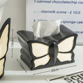Ceramic butterfly vase and matching tissue box set with waterproof lightweight luxury design