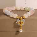 Women's crystal bracelet with colourful Morgan stone butterfly pendant in original design