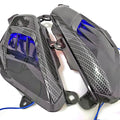Pair of carbon fibre pattern LED side lamps for Yamaha NMAX125 and NMAX155 scooters