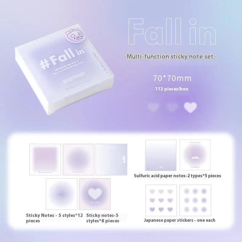 70mm gradient parchment inner multifunctional notepad with blush, green, purple, and blue colour options