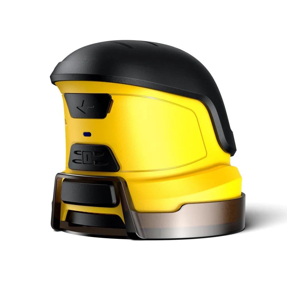 Yellow cordless electric car ice scraper with USB charging cable