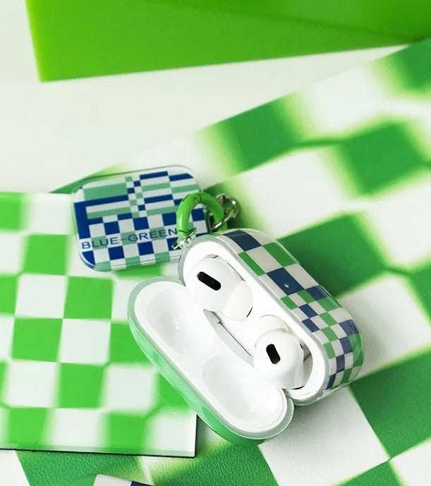 Green grid TPU soft cover for Apple AirPods Pro charging case