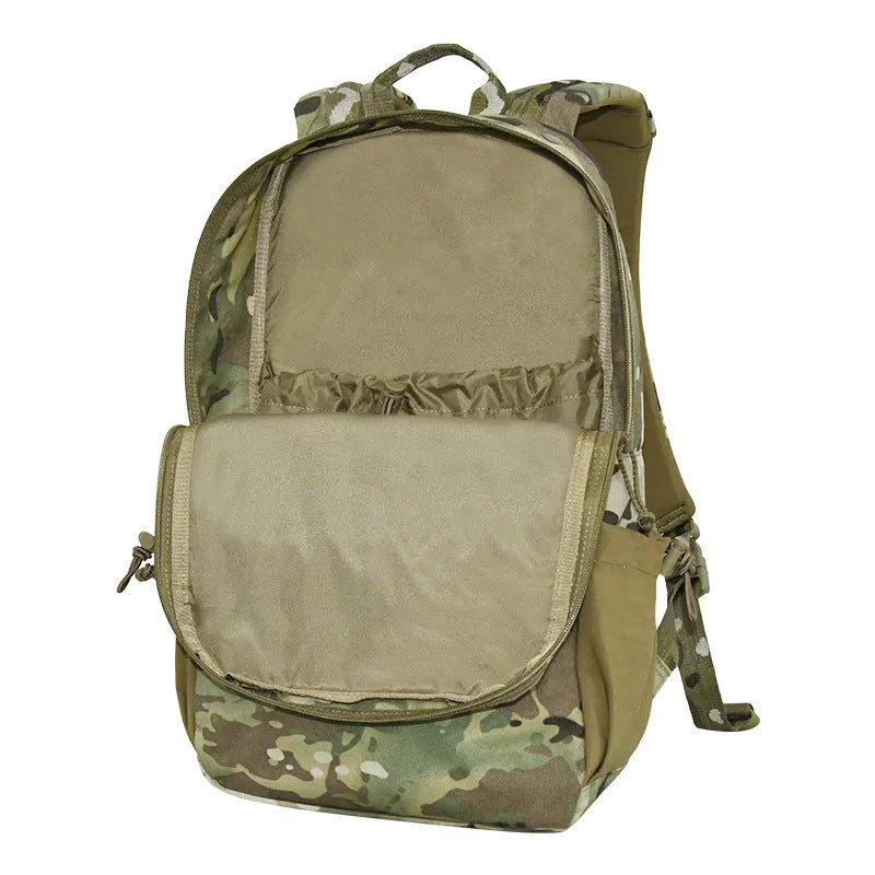 Waterproof nylon mountaineering backpack in camouflage colour with airpillow straps for outdoor sports