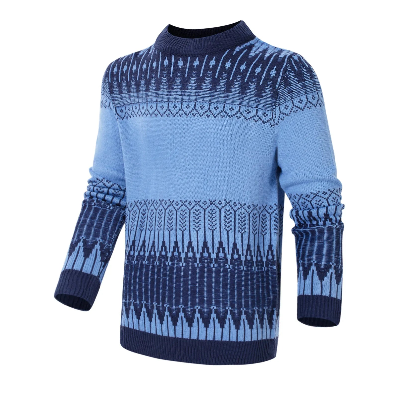 Men's knitted long-sleeved pullover sweater for winter in various sizes and styles.