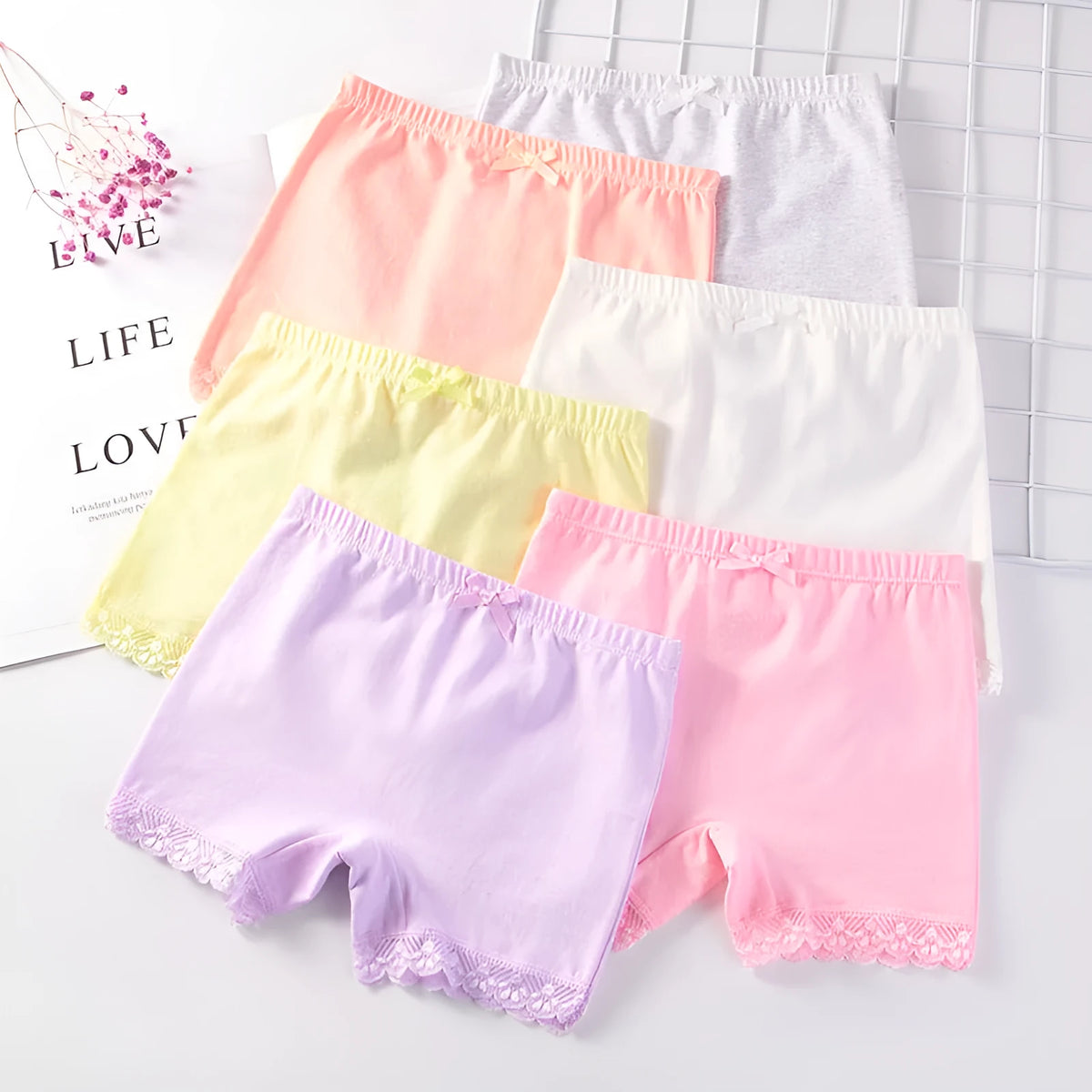 Girls' cotton safety shorts in mixed colour, anti-exposure summer underwear, sizes L to 3XL
