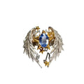 Angel wings geometric ring with adjustable open mouth design in alloy metal