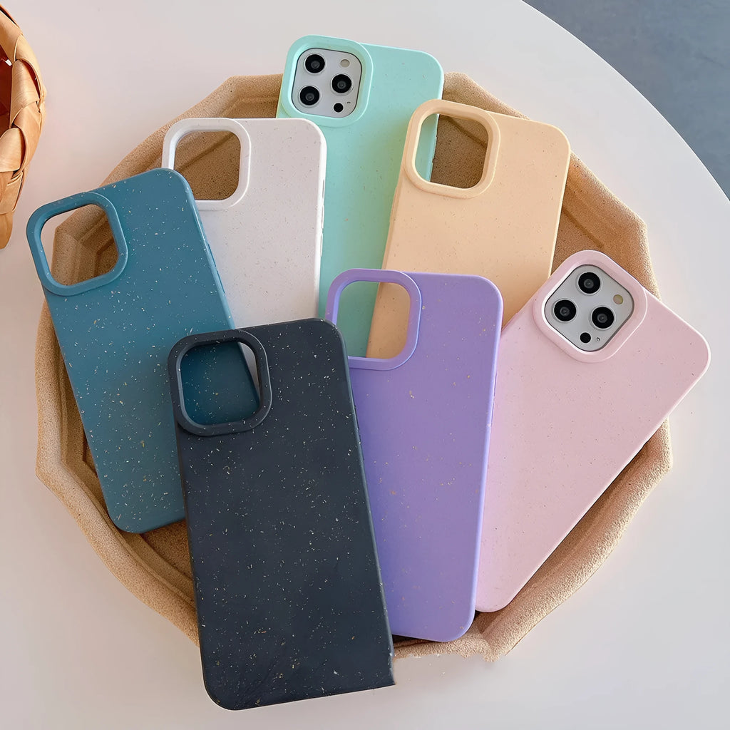Fully degradable wheat straw fibre phone case for iPhone 14 Pro Max in multiple colour options