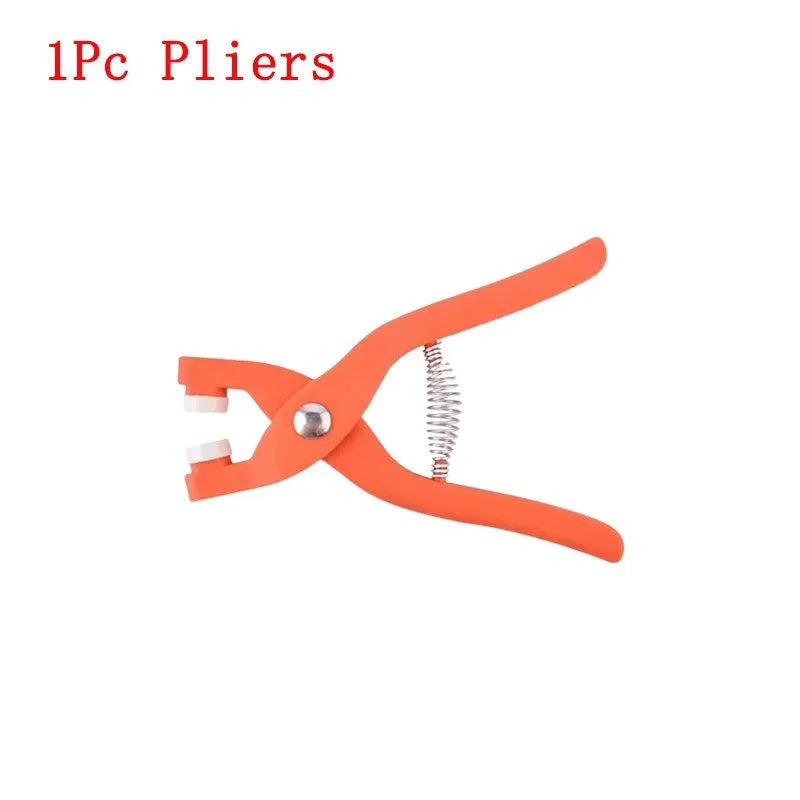 Stainless steel five claw no-sew buttons and pliers tool for clothing repair
