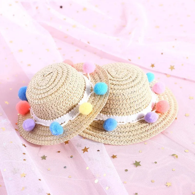 Handmade adjustable bowknot paper pet hat for dogs and cats in cartoon design