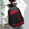 Nylon backpack in four colours with airpillow straps and contrast stitching.