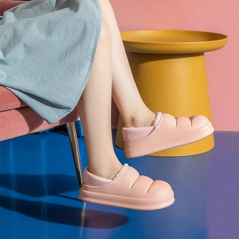 Waterproof EVA overshoe slippers with non-slip soles available in six colours