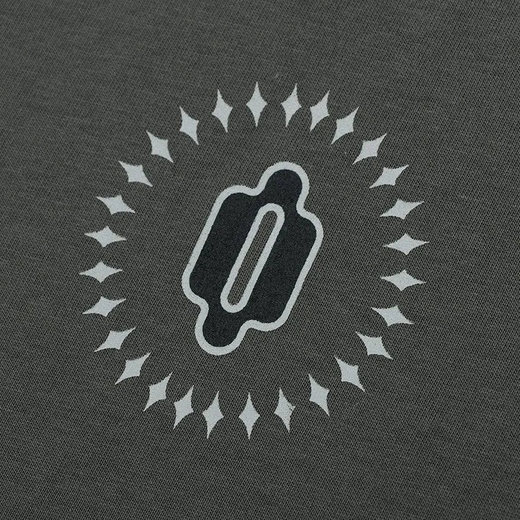 Men's grey cotton pullover sweatshirt with drop shoulder sleeves and printed letter design