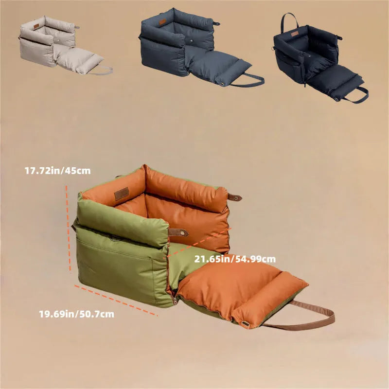 Green waterproof pet nest bed for dogs with a removable cover, shown in M size 55x50x45cm.