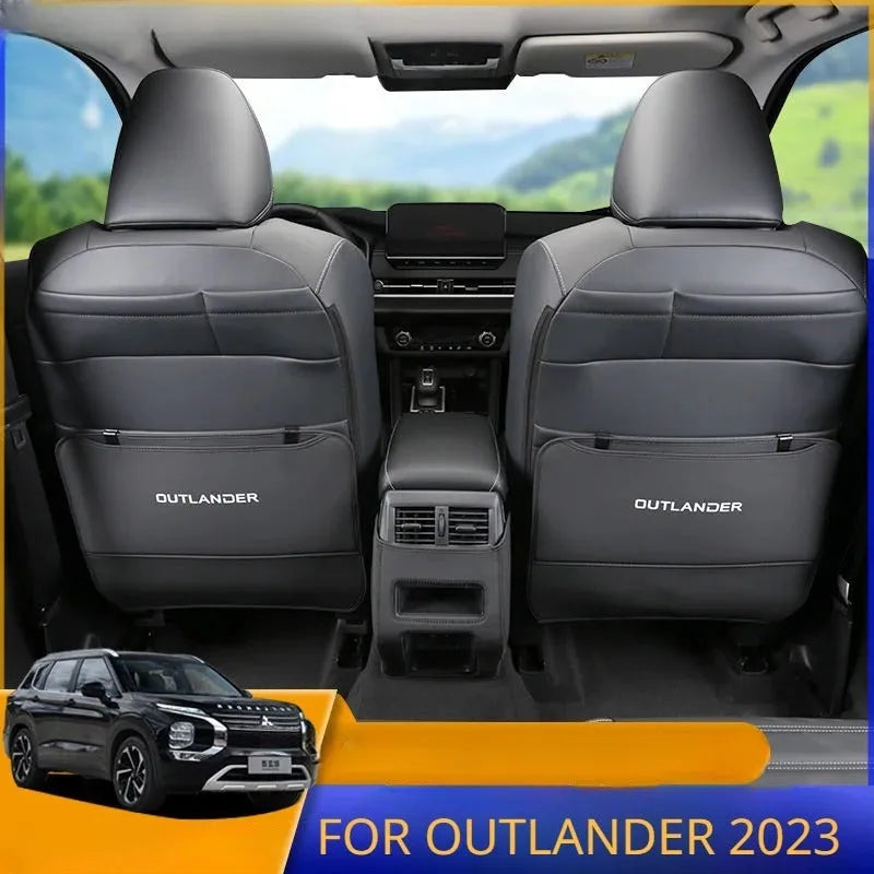 Set of three leather anti-kick pads for 2023 Outlander seat armrest and door card protection.