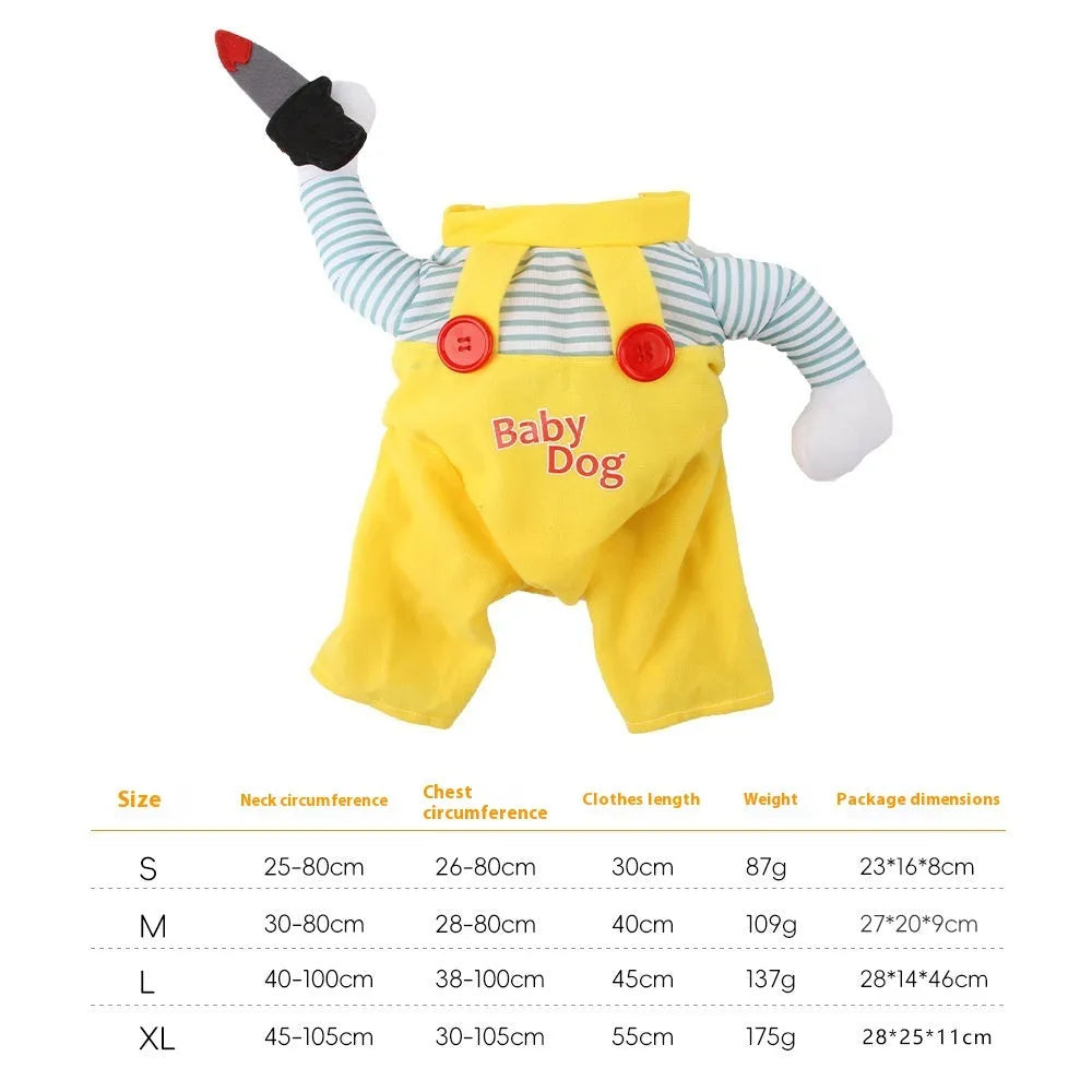 Yellow sword assassin costume for cats in polyester material with multiple size options