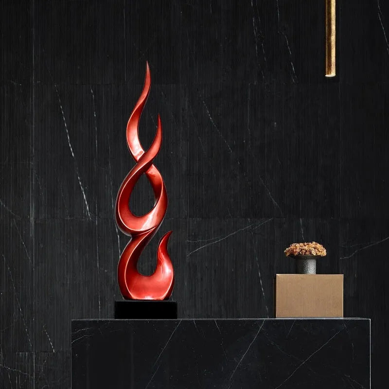 Resin decorative ornament in gold colour with modern minimalist design for festival decoration